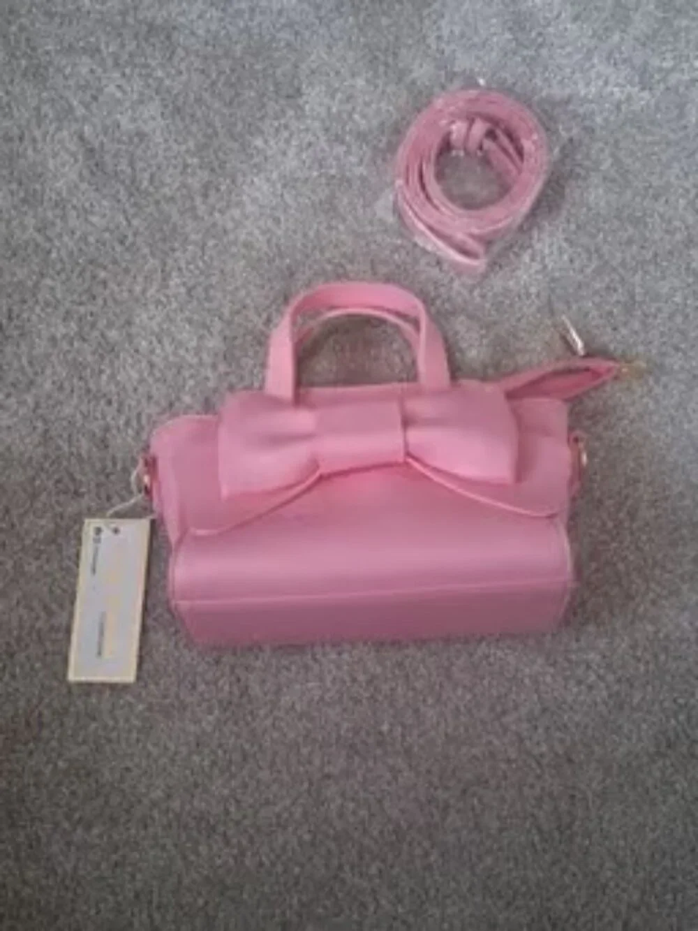 Tiny Treats NWT Pink Big Bow Baguette Handbag Kids Mini Crossbody Purse